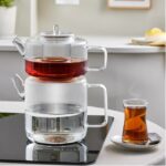 کتری قوری شیشه ای کاراجا Flat بی رنگ