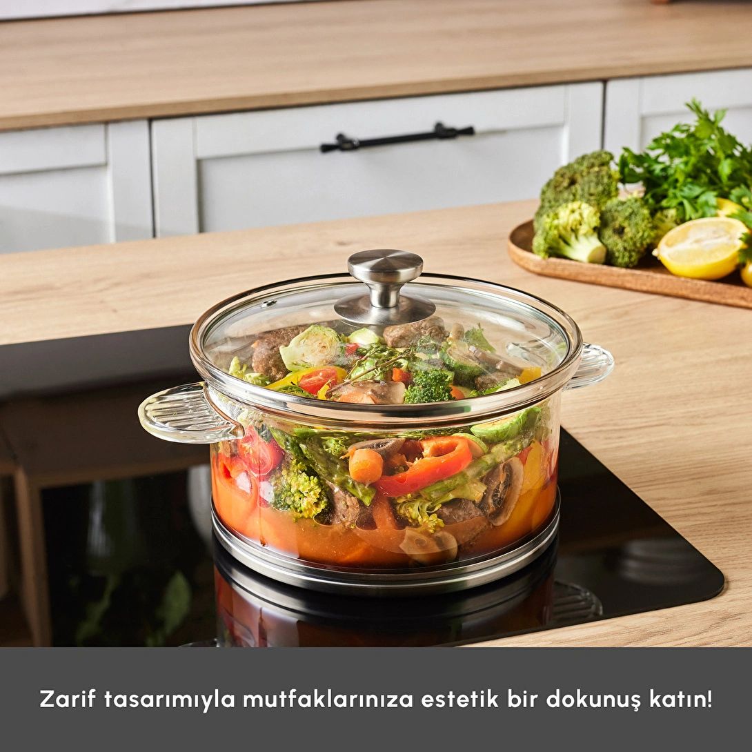 IMG_20260604_205805_511 قابلمه شیشه بوروسیلیکات کاراجا مدل York سایز 18 - Image 1