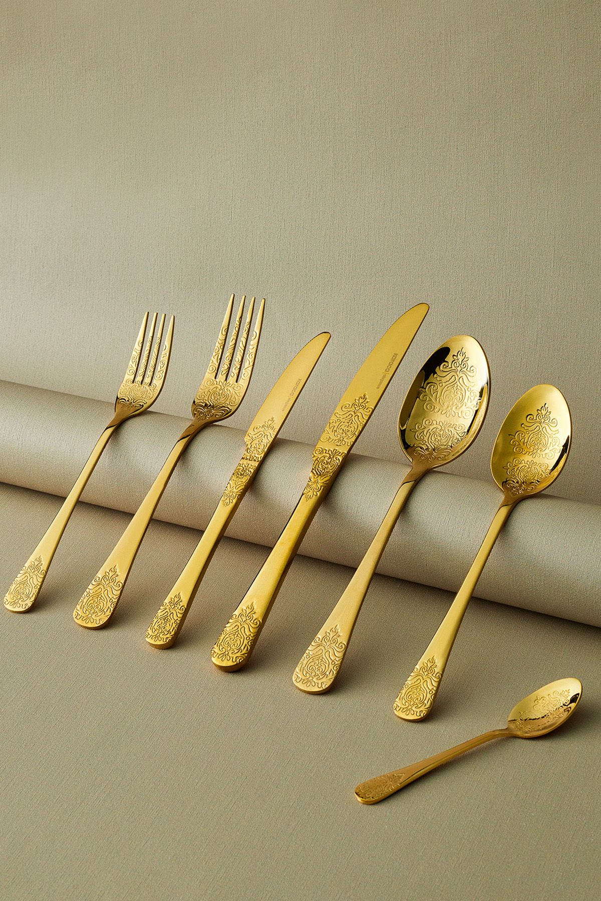 IMG_20260627_145148_438 سرویس قاشق و چنگال 12نفره 84 پارچه کاراجا مدل Elegance Bellatrix Gold - Image 1