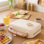 وافل ساز و توستر دو کاره برند Fressi مدل Fressi tost & waffle - کرم شیری