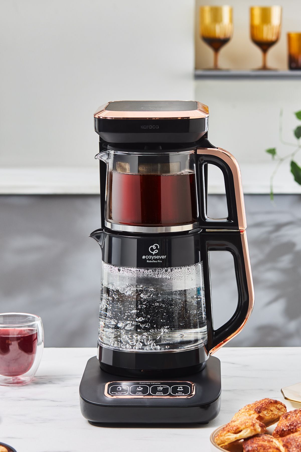 1_org_zoom (38) چایساز و قهوه ساز سخنگو4 in 1 کاراجا مدل Caysever Robotea Pro مشکی مسی - Image 1