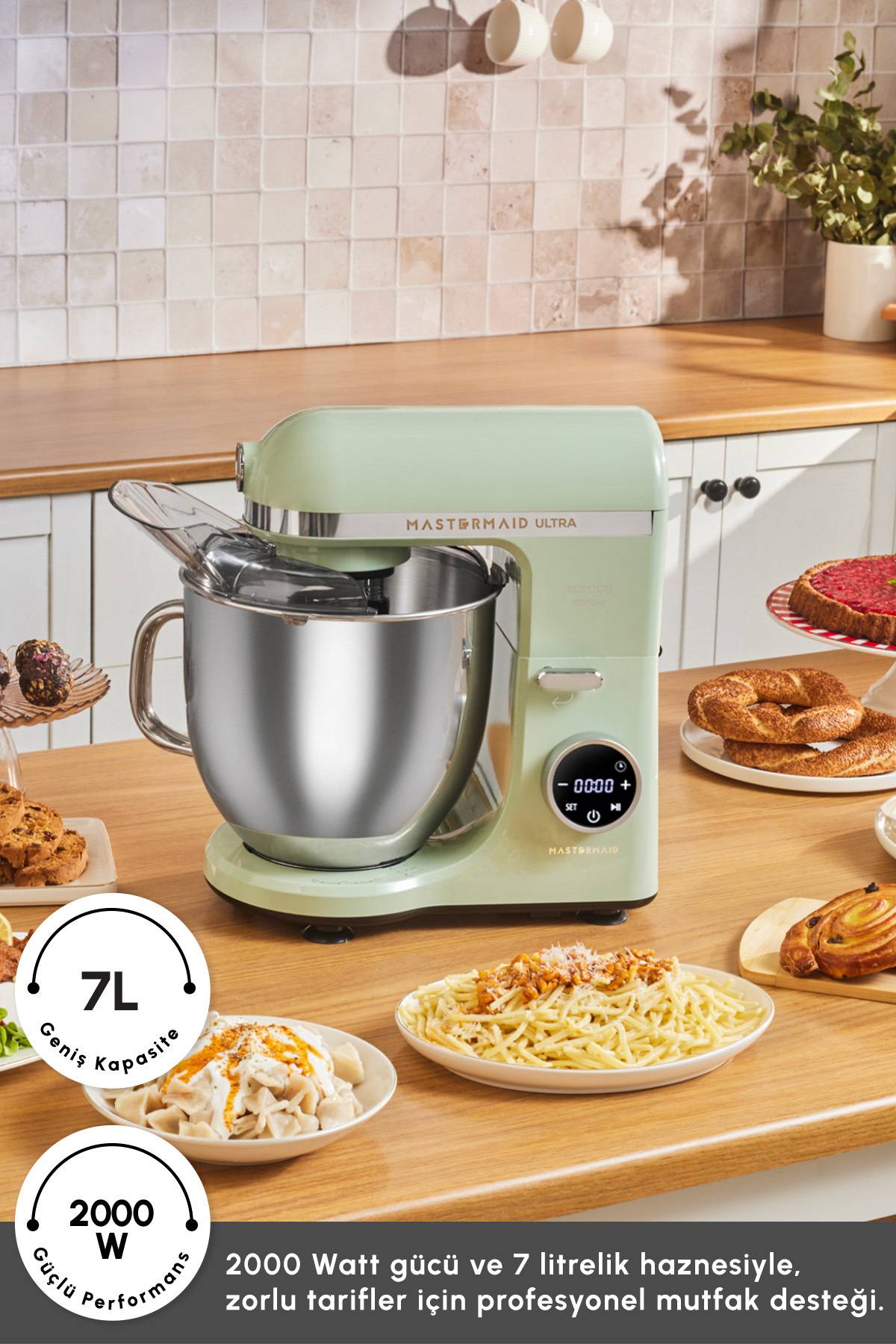1_org_zoom (75) (1) همزن کاسه دار کاراجا مدل Mastermaid Chef Ultra سبز روشن 2000 وات - Image 1