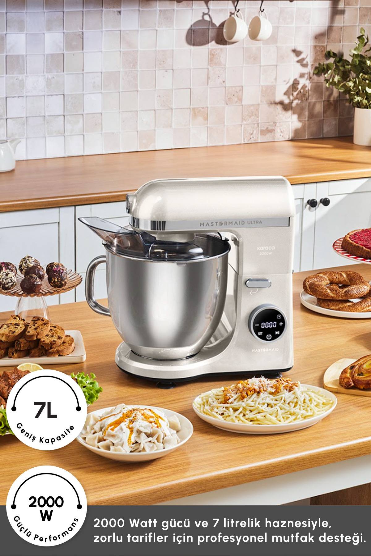 1_org_zoom (89) (3) همزن کاسه دار کاراجا 2000W مدل Mastermaid Chef Ultra کرم Starlight - Image 1